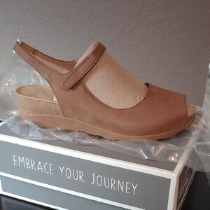 Dansko Brown Wedge Sandals with Slingback